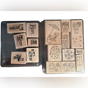 Stampin Up Two Sets Travel beach Stamps Retired New